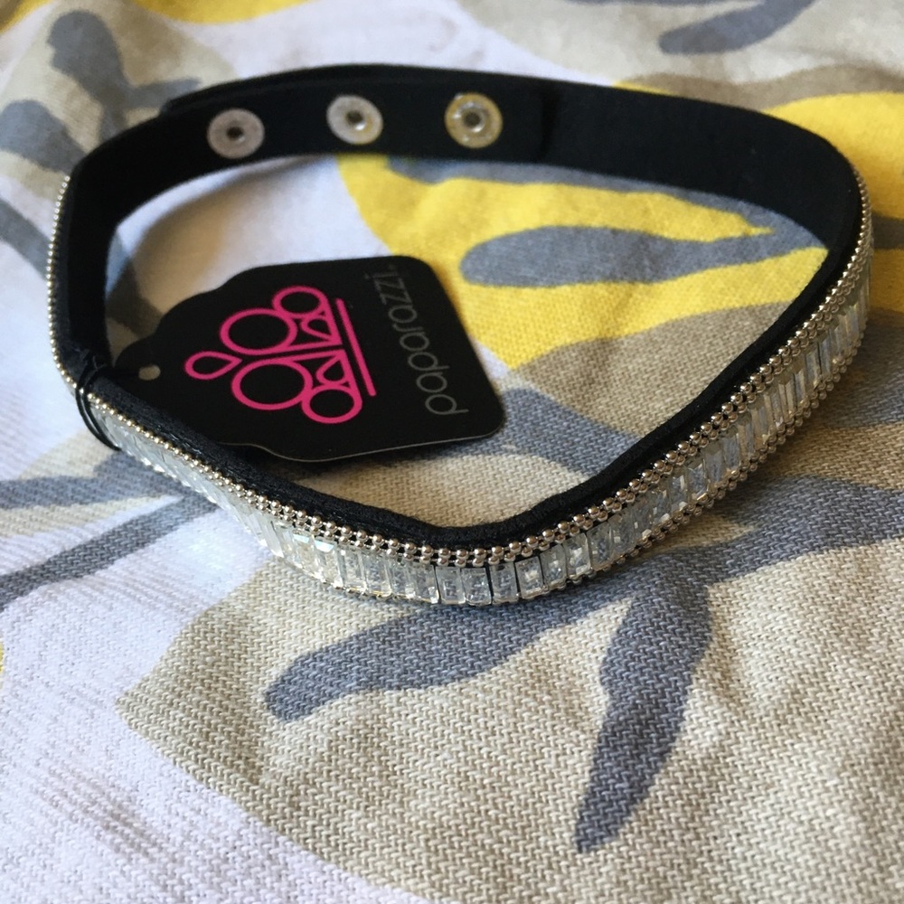 Fun Party Silver Black Mirror Choker